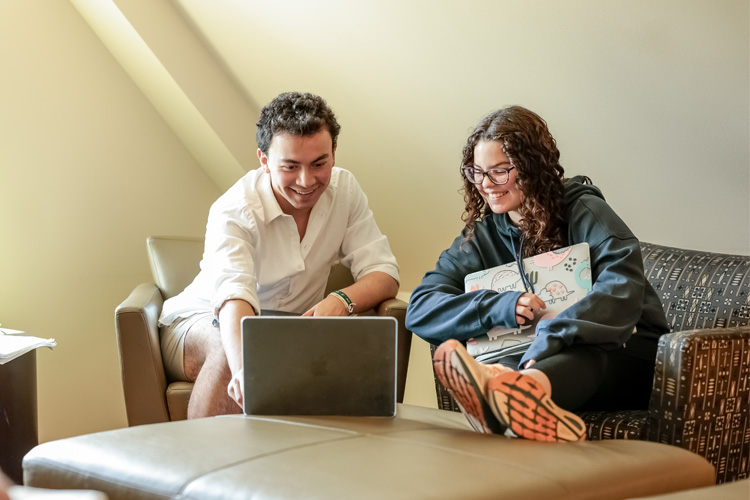 Students studying together